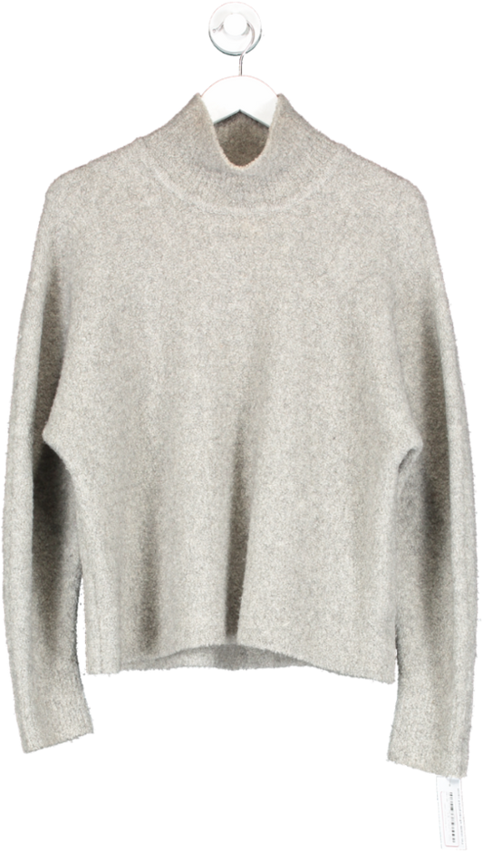 Theory Grey Fine Boucle Knit Jumper UK M