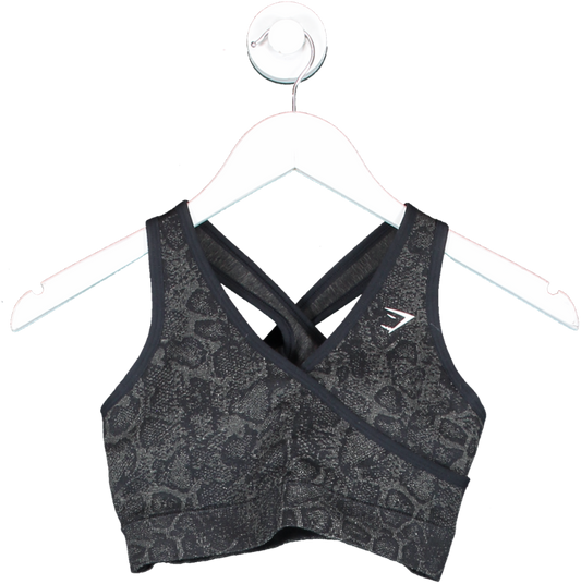 gymshark Black Adapt Animal Seamless Sports Bra UK S