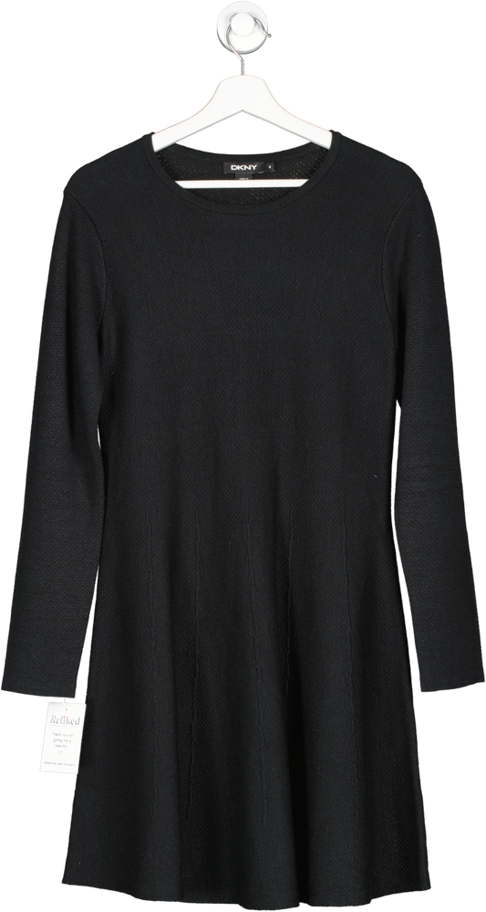DKNY Black Fit And Flare Dress UK M