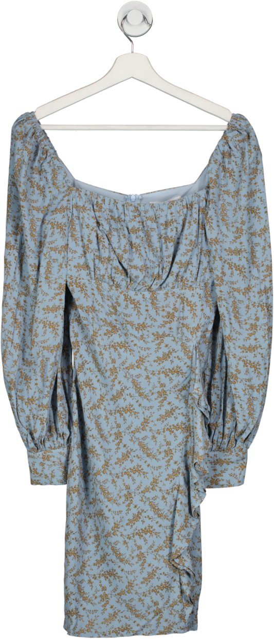 Liena Blue Floral Long Sleeve Dress UK 8