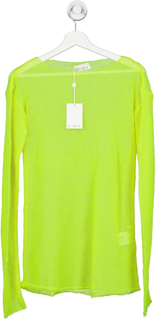 Raey Yellow Open Knit Mohair And Wool-blend Jumper UK XS