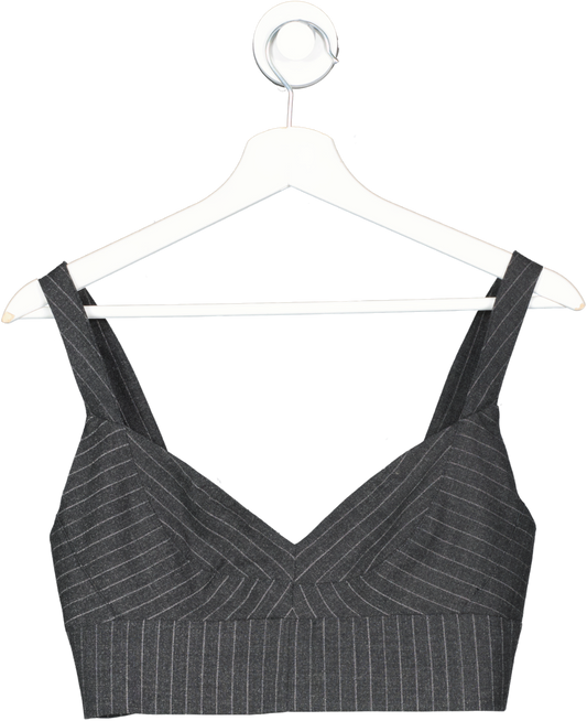 Michael Kors Grey Pinstripe Crepe Bustier Top UK 6