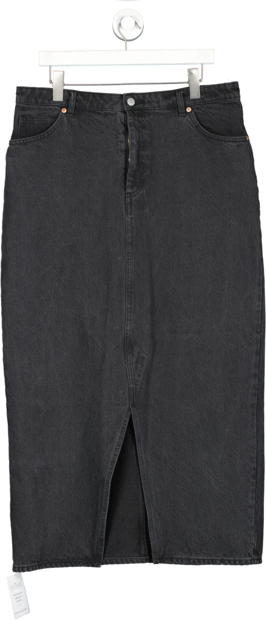 Monki Black Iku High Waist Washed Loose Jeans W46