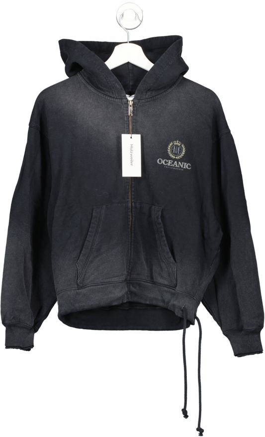 Holzweiler Grey Oceanic Zip Hoodie - Zip-up Sweatshirt UK XS
